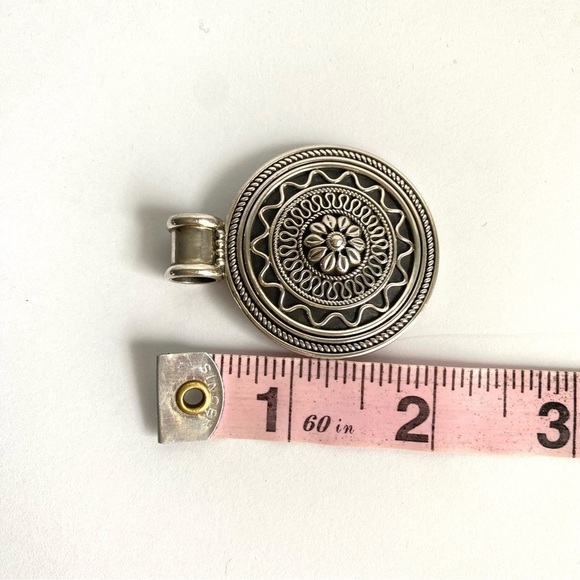 Doug Paulus Medallion Pendant Round Filigree Sterling Silver 925 Ornate Large - Picture 7 of 7